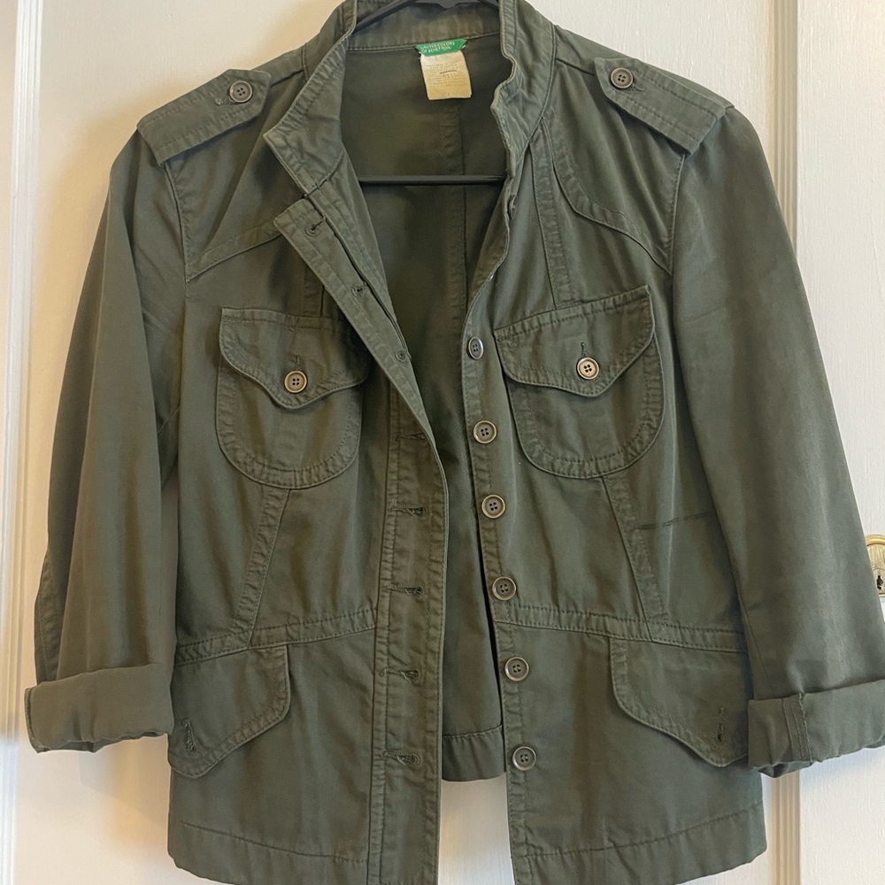 Olive Green Military Style Jacket